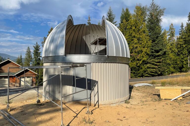 Close up of Ash Dome 20' 6" observatory in Idaho