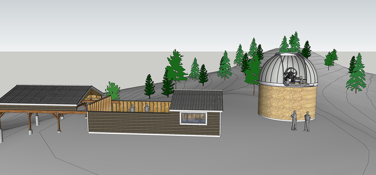 Rendering of roll-off roof & observatory dome in Ohio
