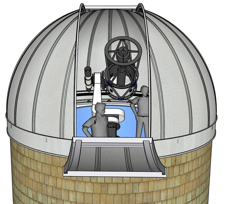 Rendering of observatory dome & telescope system